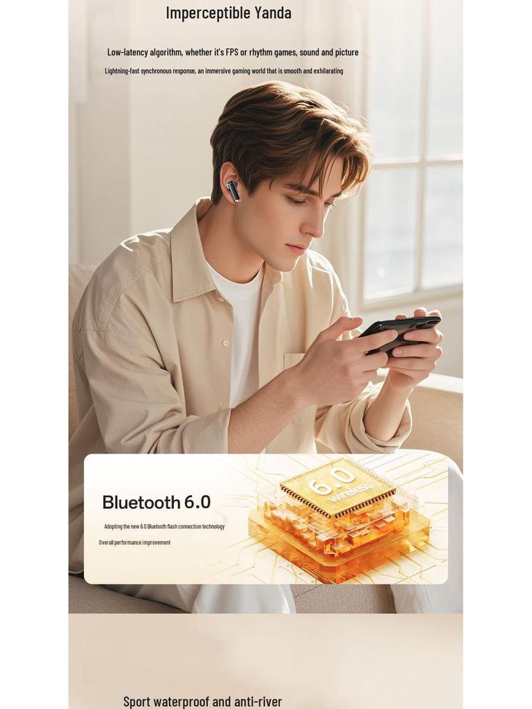 GQ-19 2025 Bluetooth In-ear Headphones: High Sound Quality, Low Latency, Noise Reduction, Long Battery Life.