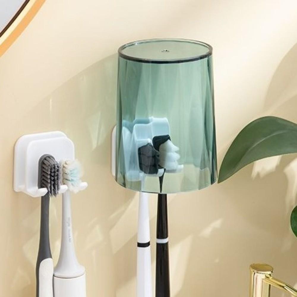 2PCS Punch-Free Toothbrush Storage Rack Square Wall Mounted Storage Rack Bathroom