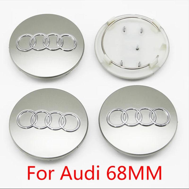 For Audi 8V4PCS 60mm 61mm 68mm 69mm 77mm Car Wheel Center Cap Hub Cover Badge For Audi A6 A3 A4 A5 A6 Q2L Q3 Q5 Q7 Q8 R8 Hubcap Accessories