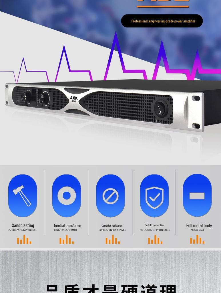 Professional Dual-Channel/Quad-Channel High-Power Digital Amplifier for Bar, Stage, Wedding, or KTV Performances