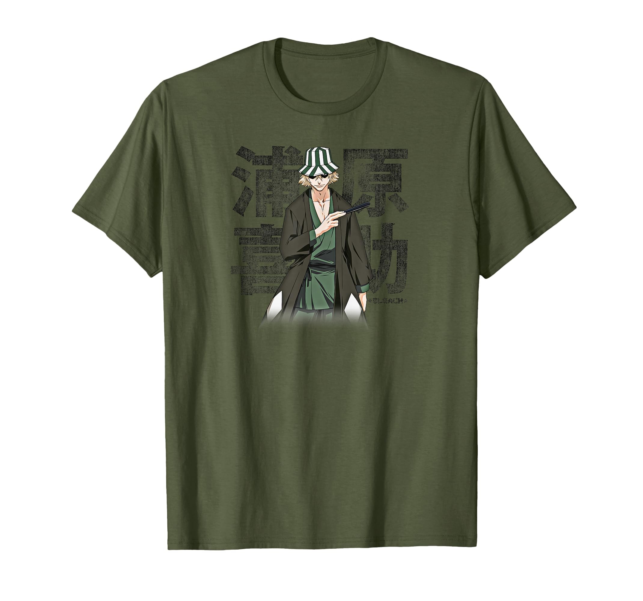 Bleach Kisuke Urahara Square Distressed Anime TShirt S