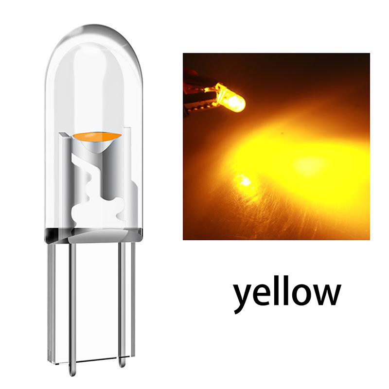 10Pcs  T5 Led Super Bright Cob Lights Wedge Dashboard Gauge Car Warning Indicator Instrument Cluster Lamp