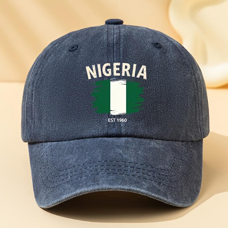 Unisex Modna i Wszechstronna Czapka z Daszkiem Baseballowa z Nadrukiem Litery NIGERIA EST 1960 Outdoorowa Codzienna Czapka z Daszkiem