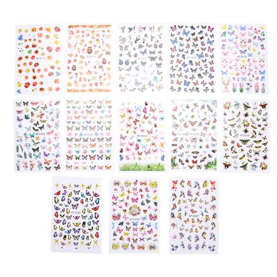 13 pz Adesivo per Nail Art Autoadesivo Decorazione Unghie Fai da Te Manicure Decalcomanie Strumento