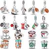 Original Copper Charm Beads Coffee Cup Coffee Bean Charm Bead Pendant For Bracelet Diy Charm Jewelry