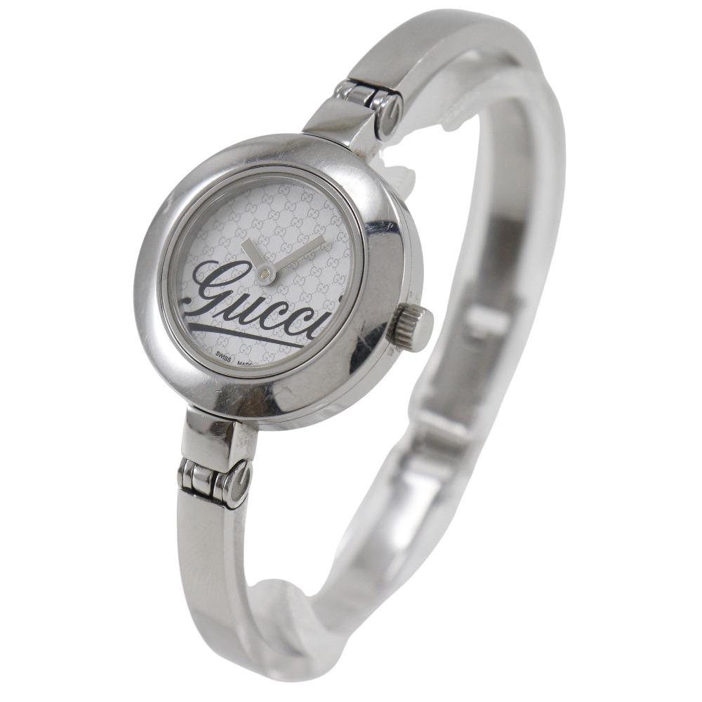 Gucci G circle Hodinky 105 logo bílý ciferník Nerezová ocel Křemenné Analogový displej Dámské Použité