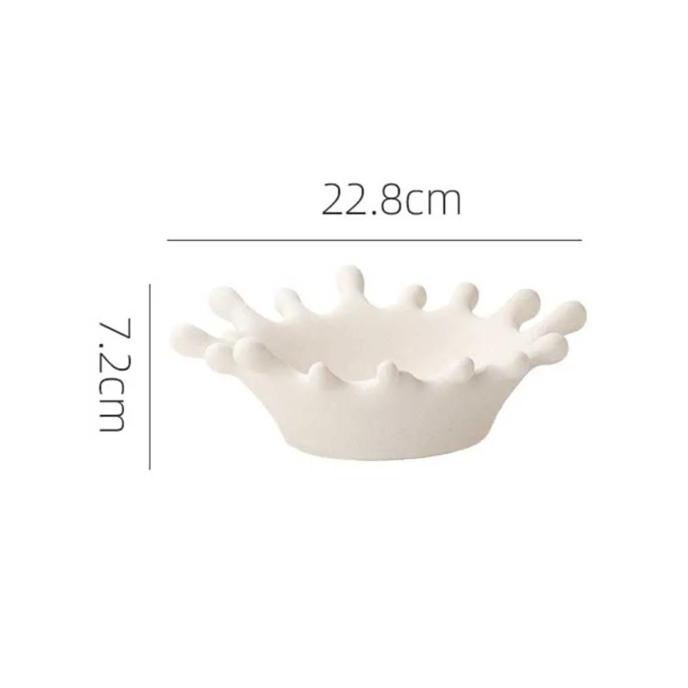 Crown-shaped Ceramic Fruit Bowl Creative Snack Bowl Storage Tray Dried Fruit Tray Fruit Basket Household Ceramic Tableware