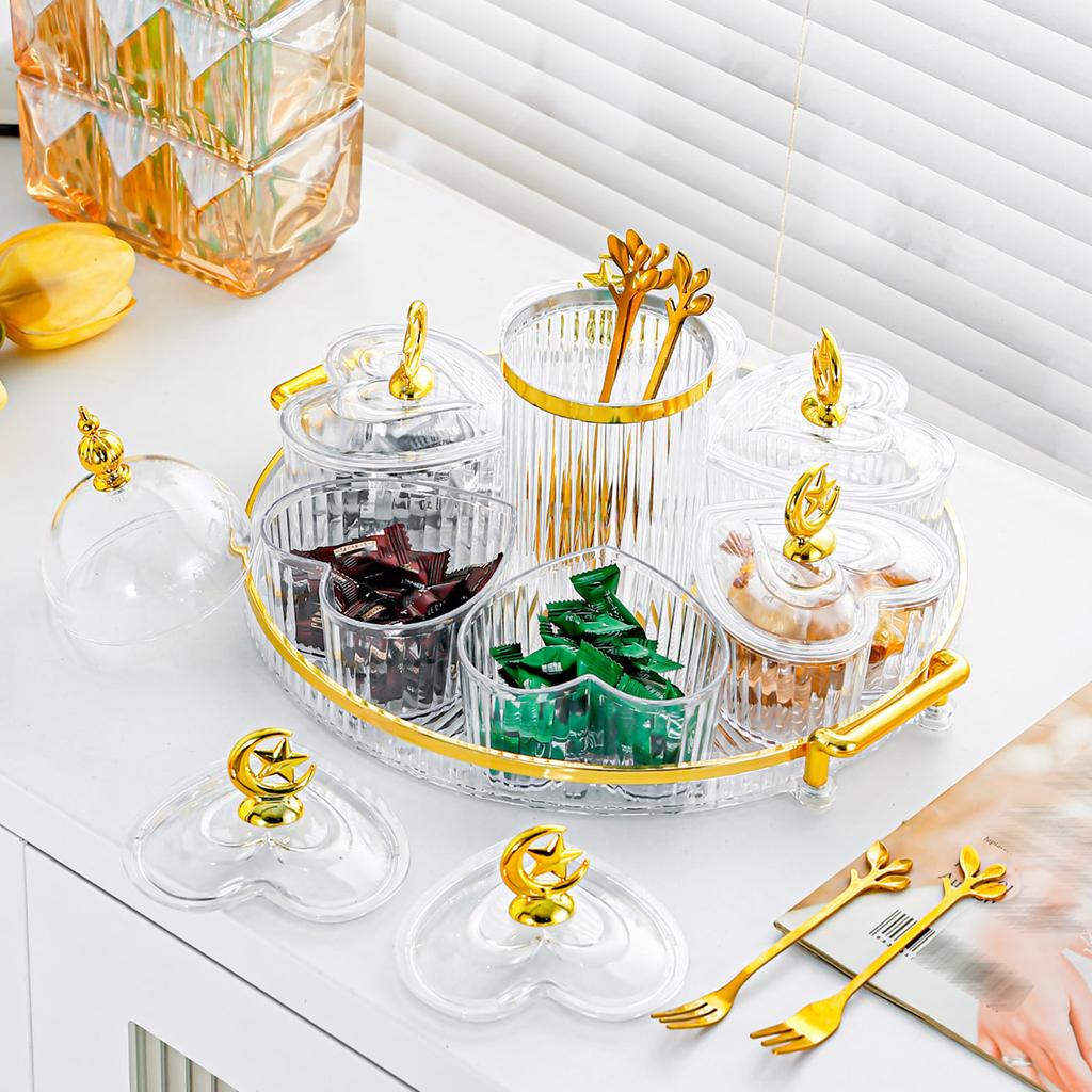 Middle Eastern Festival Fruit Tray Living Room Transparent Refreshment Tea Table Snacks Place Plate Candy Snack Plate