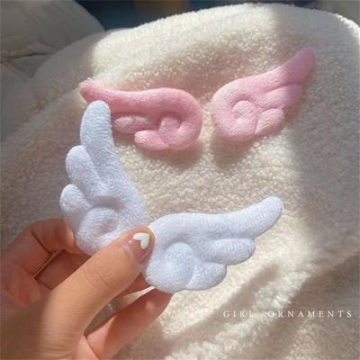 Pinzas para el pelo de peluche con forma de ala de ángel para niña, horquillas para el pelo bonitas, adornos sencillos para el pelo, accesorios para el pelo de moda, pinzas laterales coreanas 
