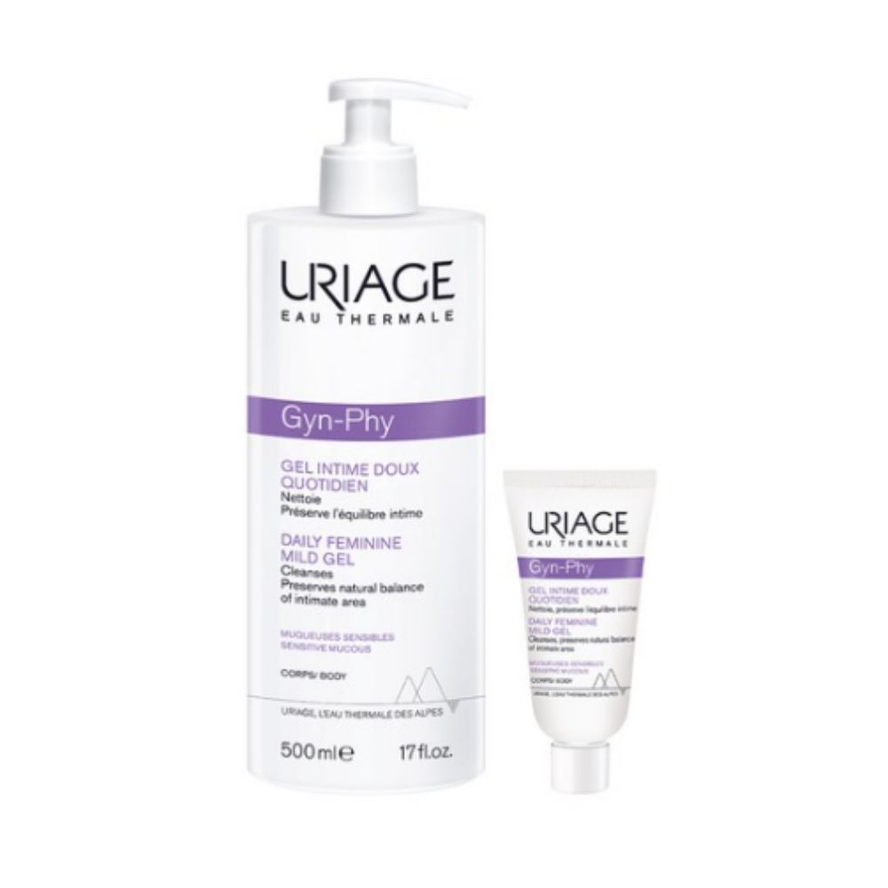 Uriage Gyn-Phy Daily Feminine Mild Gel 500ml (+ 3ml Sample) - Gentle pH-Balanced Cleanser