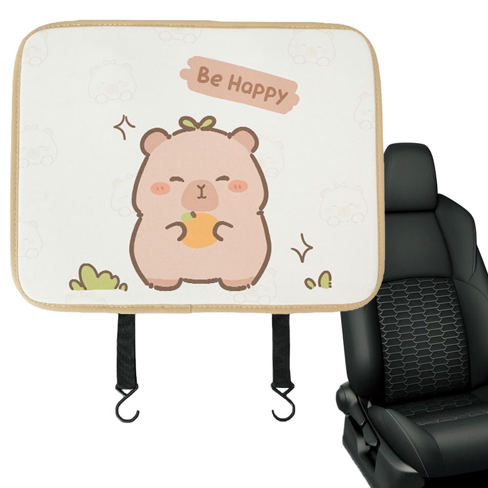 

Противоударный коврик для автомобильного сиденья Симпатичный чехол для заднего сиденья автомобиля Capybara из искусственной кожи Большой протектор для заднего сиденья автомобиля