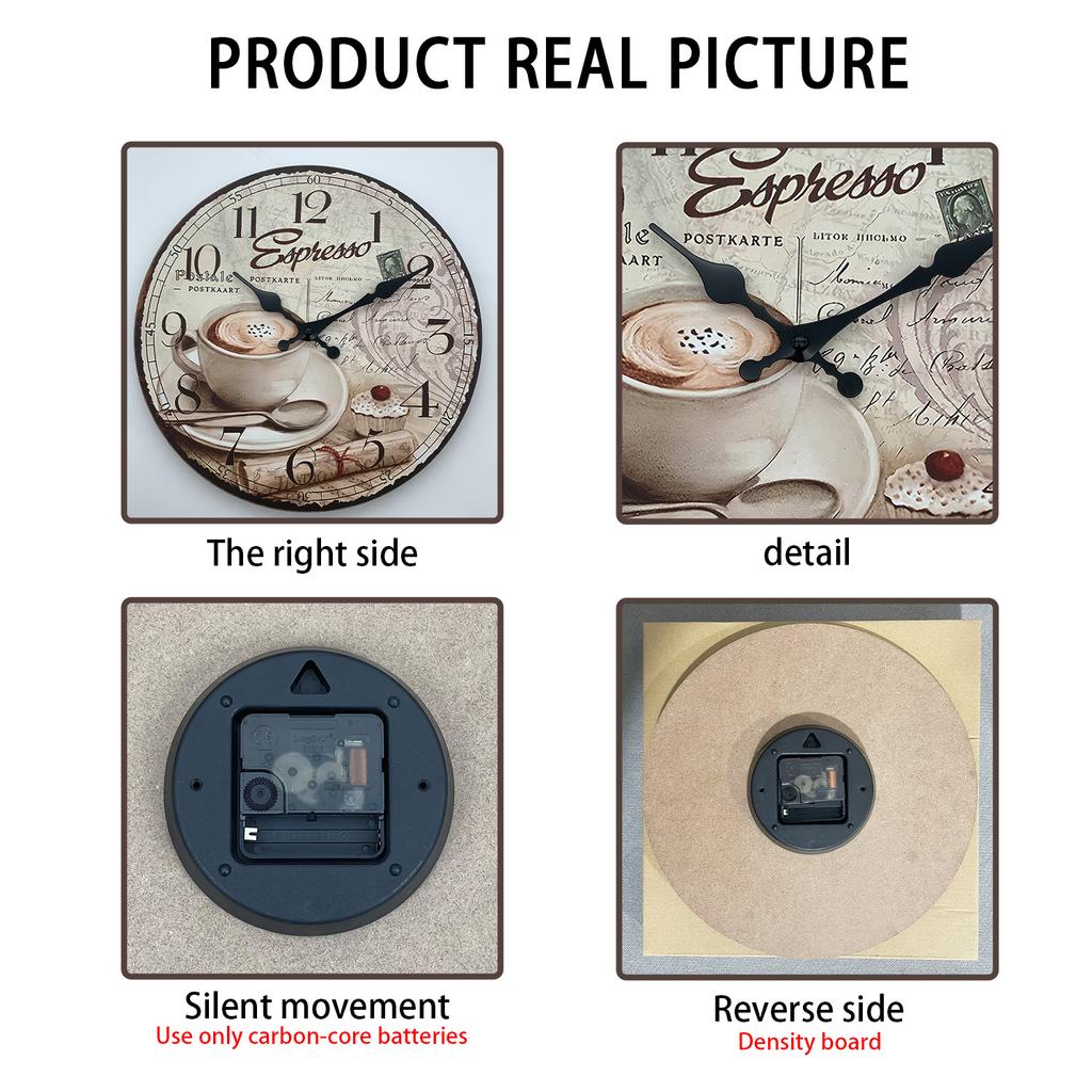 Primera Clase Europea Calidad Premium Retro Calidad Premium Café Grado Superior Taza Patrón Calidad Premium Madera Calidad Premium Pared