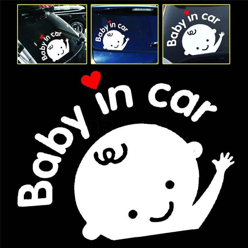 High Quality Funny Car Styling 3D Cartoon Stickers Baby In Car Warning Car-Sticker Baby On Board Car Accessories