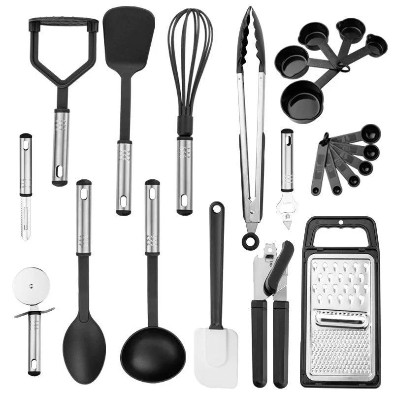 Set mit 25 antihaftbeschichteten Silikon-Küchenutensilien zum Kochen und Backen