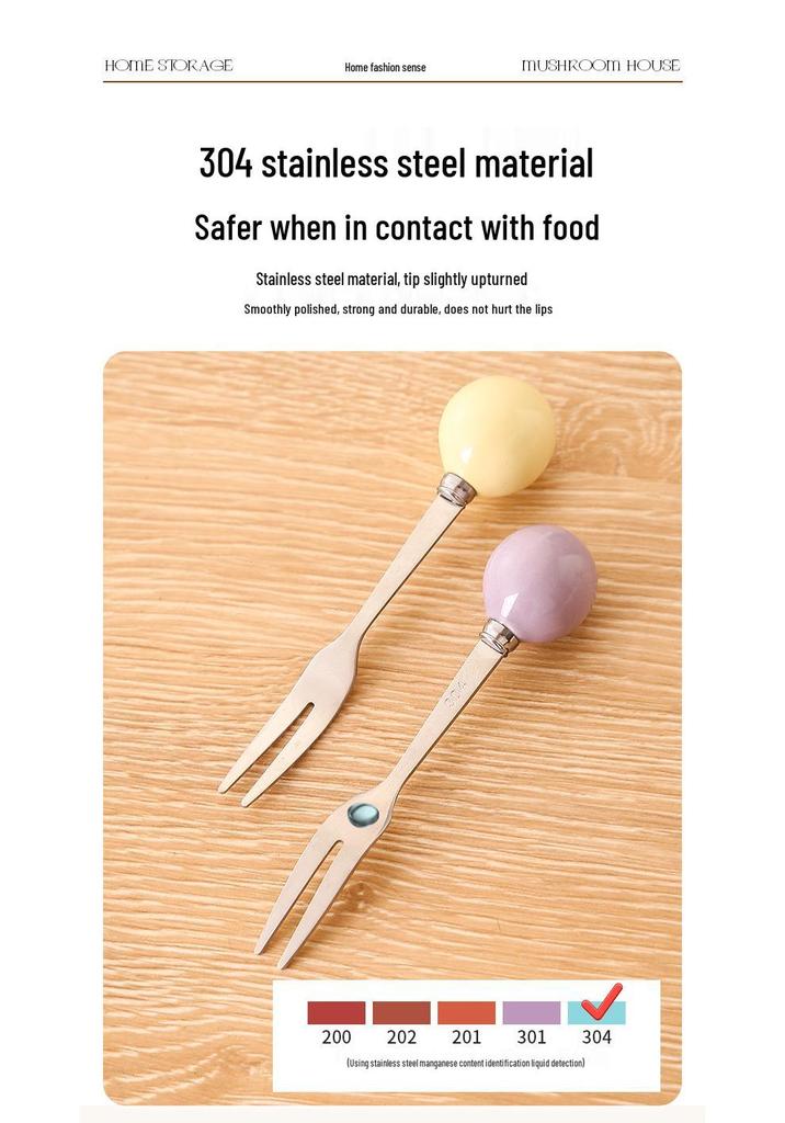 Festive Ceramic Christmas Tree Fruit Fork Set for Kids and Home Décor