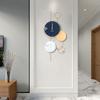 Blue And Gold Wall Clock W/Hook 30" Large Wall Clock Modern Living Room Decor Silent Non-Ticking Clock Not Included Battery