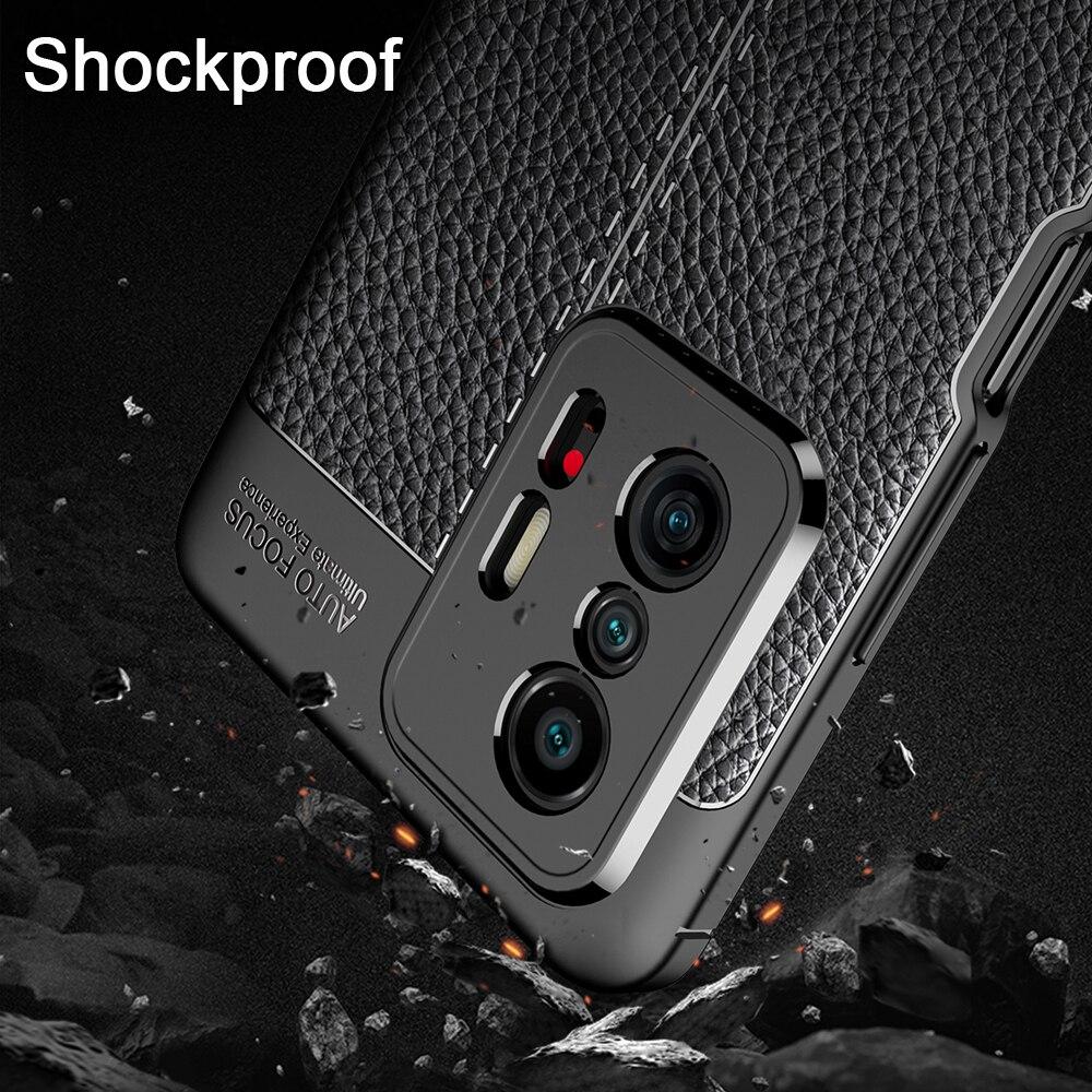 KEYSION Husă rezistentă la șocuri pentru Xiaomi Mi 11T 5G Husă de telefon din silicon cu textura din piele pentru Xiaomi Mi 11T Pro 5G