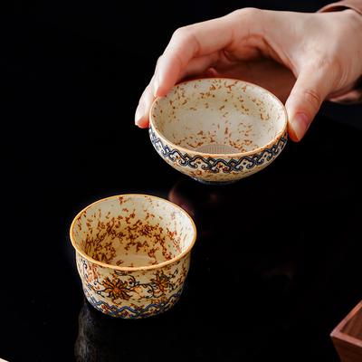 Blå och Vit Porslin Tesil Integrerad med Ru Ugn Rättvishetskopp Kinesisk Stil Filter för Gongfu Te-ceremoni