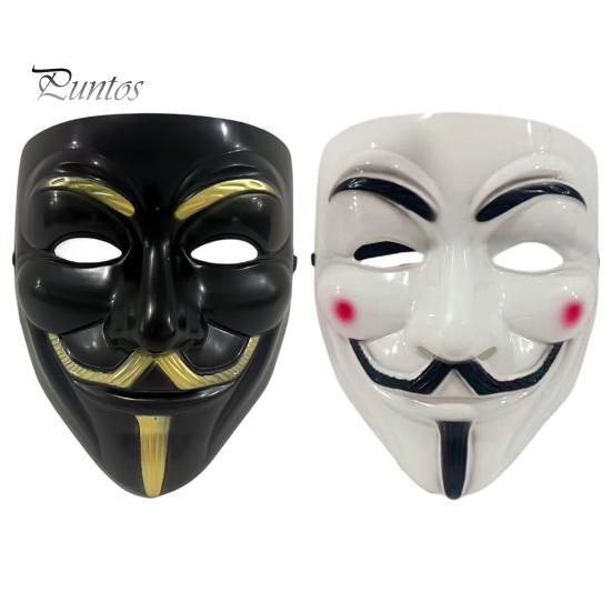 Unique Halloween Accessory Man Face Mask, Adjustable Elastic Strap Costume Full Stylish Festival Mask Anonymous Guy for Hip Hop Dance Parties Cosplay