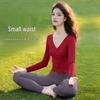 2026 Women's Red Long Sleeve Yoga & Fitness Set for Autumn/Winter