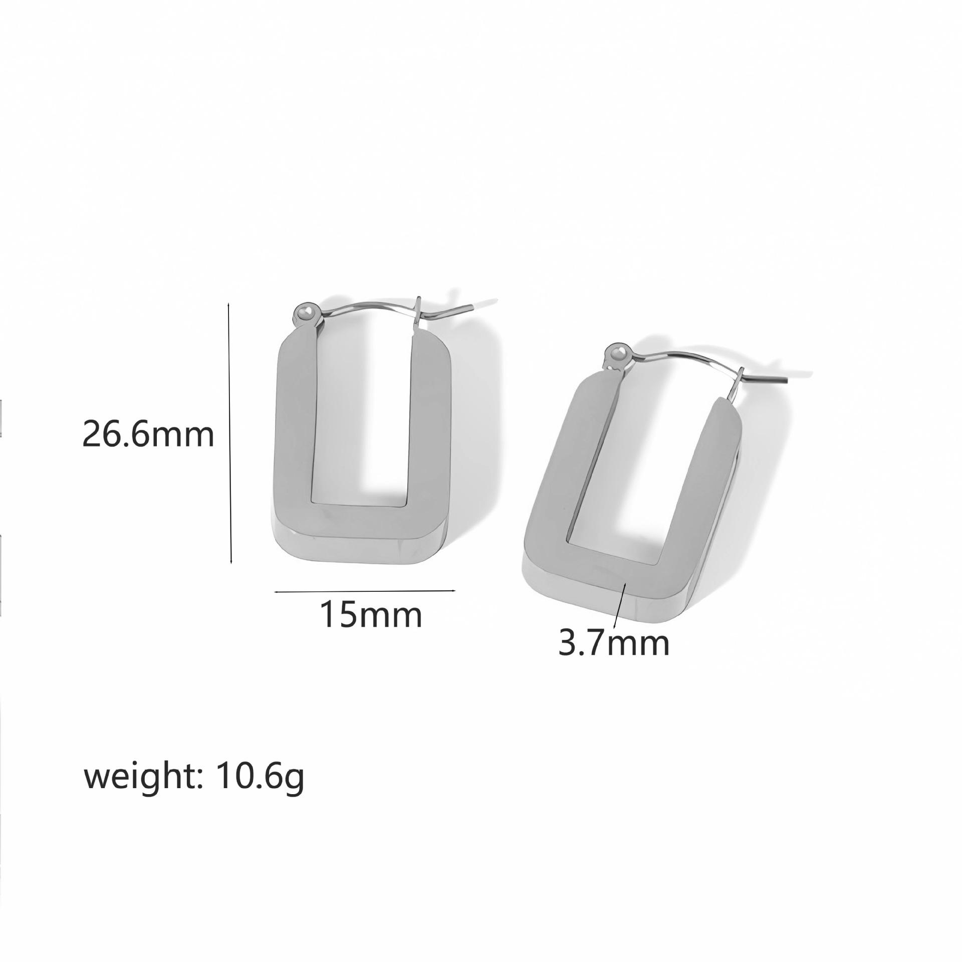 

ins style минималистичный дизайн простые и универсальные серьги из 18-каратного золота из нержавеющей стали гладкие прямоугольные серьги для женщин высокого класса