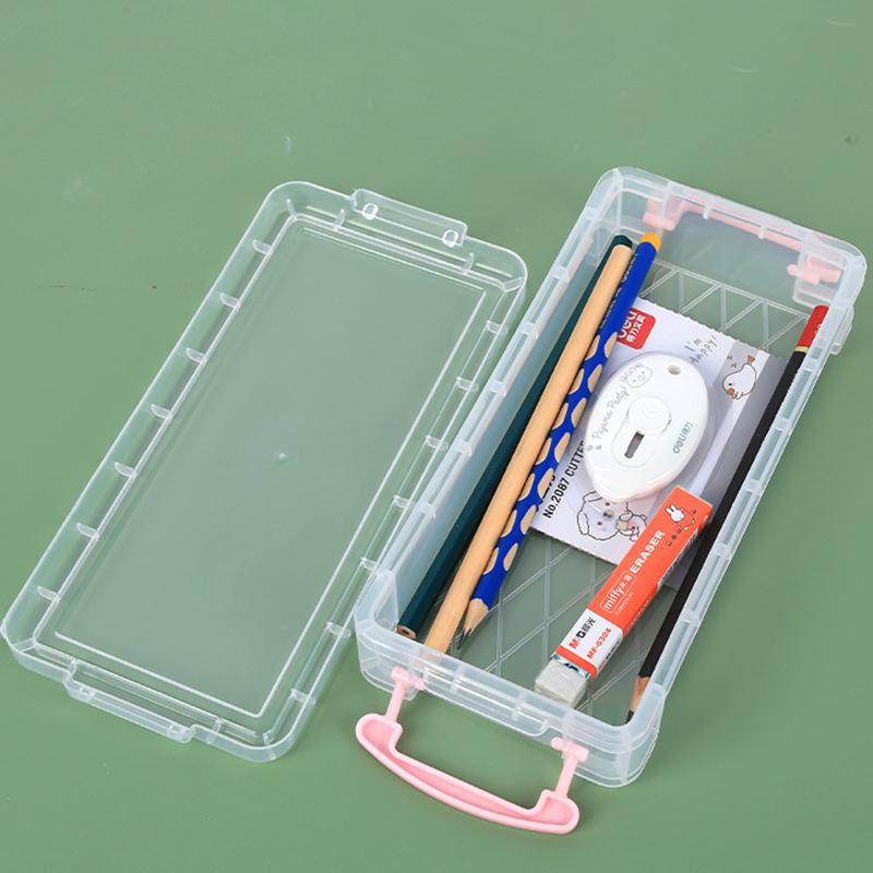 Kawaii Průhledný Penál Multifunkční Dětský Penál Kancelářský Školní Velkokapacitní Úložný Organizér
