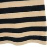 Marimekko Border Pattern 7 Minutes Sleeve Boat Neck T-shirt XS Beige Women Used