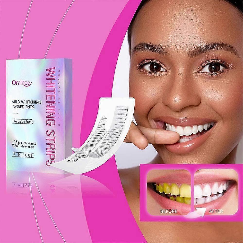 Strisce Sbiancanti per Denti Trattamenti Dentali - Sbiancante per Denti, Senza Perossido, Sicuro per lo Smalto Strisce Green White