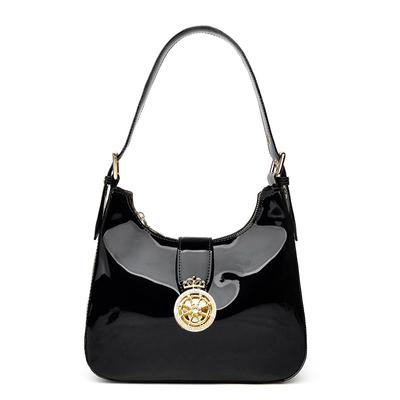 Stylish Patent Leather Women's Handbag Shiny Leather Underarm Handbag Single Shoulder Women's Wrist Bag