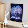 5D DIY Purple Glowing Full Diamond Painting Kit, Round Gemstone Rhinestone Art Paint Decorative Artwork, Home Wall Decoration Gift