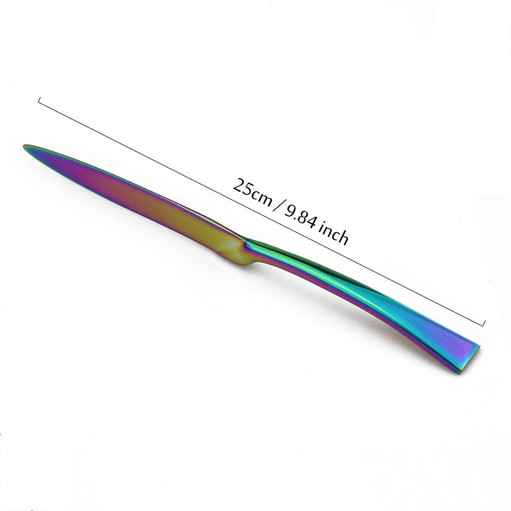1-Pieces Rainbow Dinnerware Set Colorful Mirror Tableware Set Stainless Steel Western Cutlery Set Kitchen Accessories