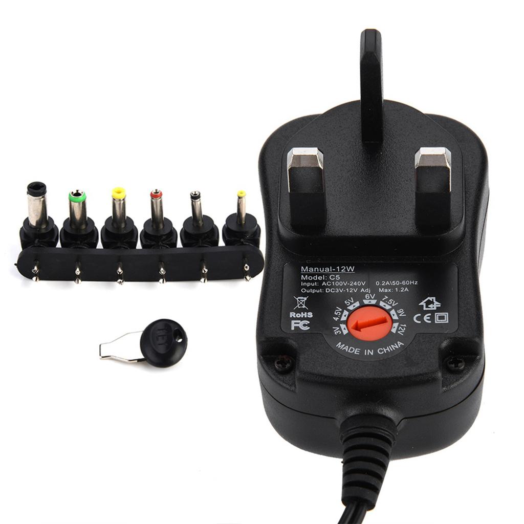 3 12V Adjustable Voltage Power Supply 12W Adapter 1.2A Output