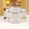 Small Geometric Charm Female White Zircon Stone Finger Ring Vintage Silver Gold Color Wedding Band Bridal Jewelry For Women