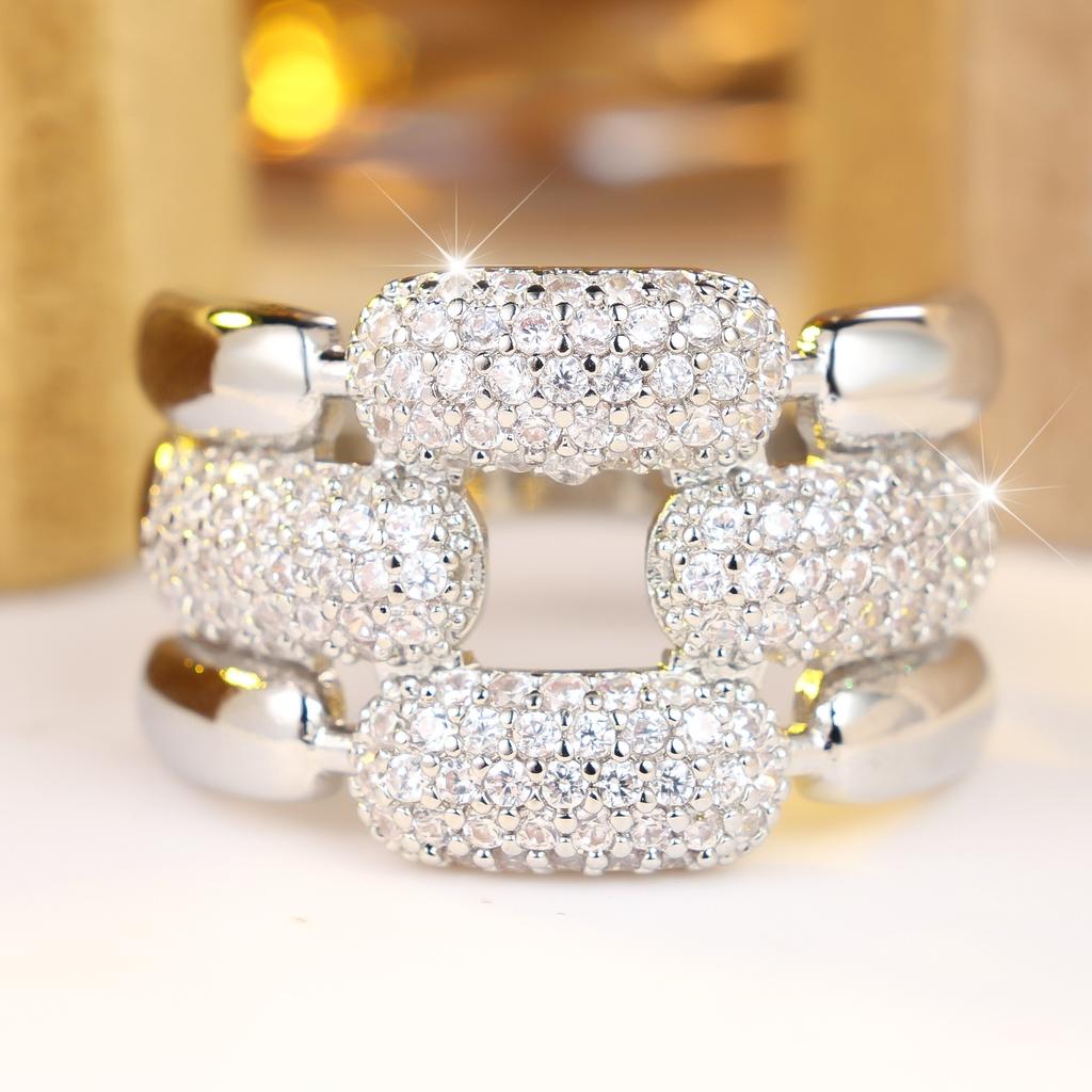 Small Geometric Charm Female White Zircon Stone Finger Ring Vintage Silver Gold Color Wedding Band Bridal Jewelry For Women