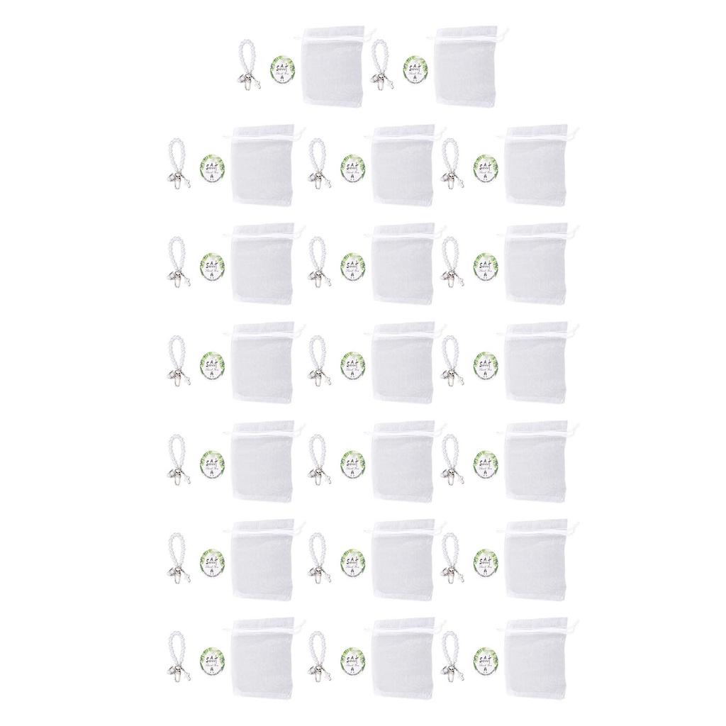 20 Set Pearls Crosses Keychains Multifunctional Pearl Beaded Key Rings for Baptisms Memorial Services Religious