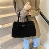 Retro premium women's bag 2025 new large-capacity suede tote bag simple commuter handbag