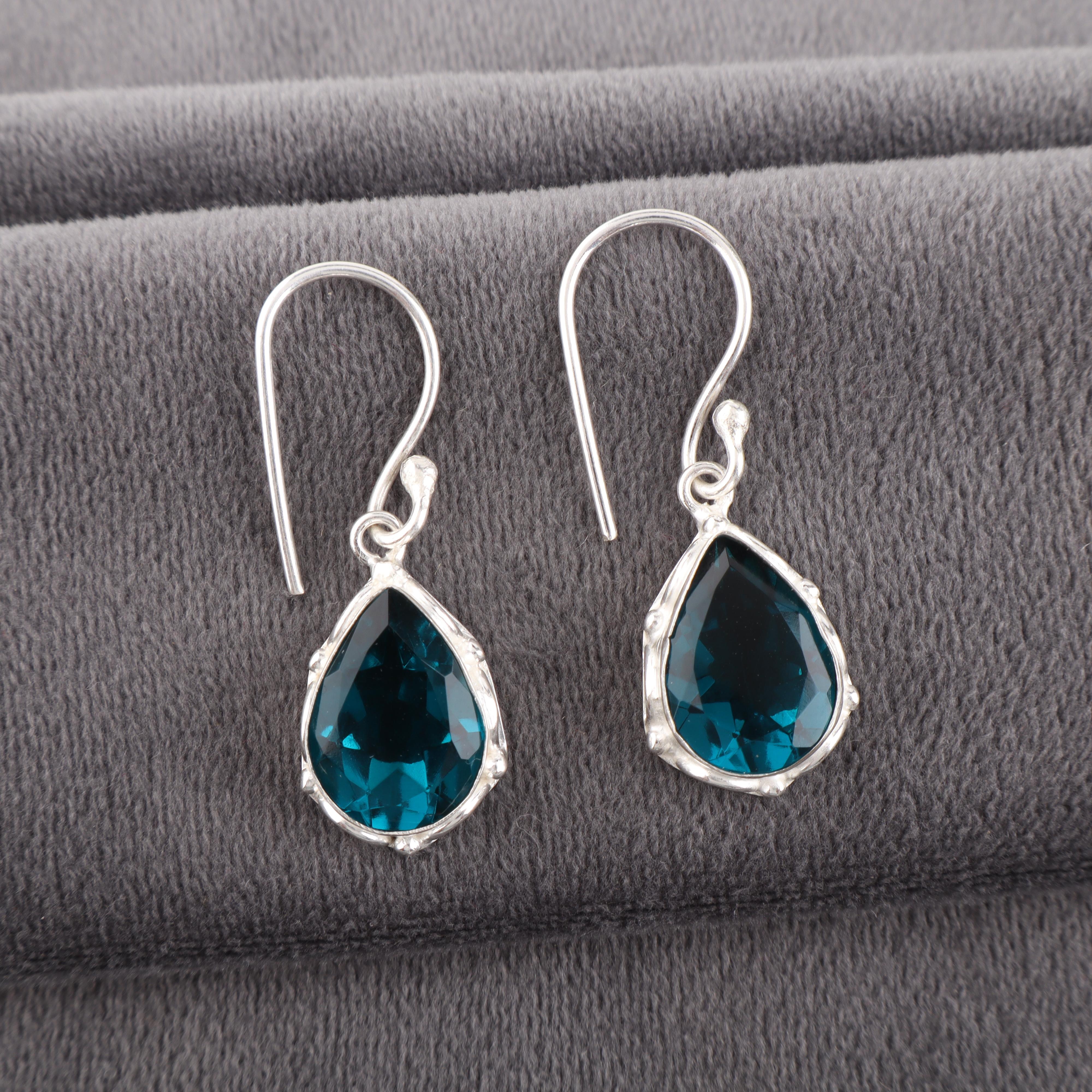 

Апатит Ювелирные изделия из серебра ручной работы, Серьги из стерлингового серебра 925 пробы, Красивые ювелирные изделия с драгоценными камнями ручной работы, Серьги с апатитом для нее 1.30 Inches синий