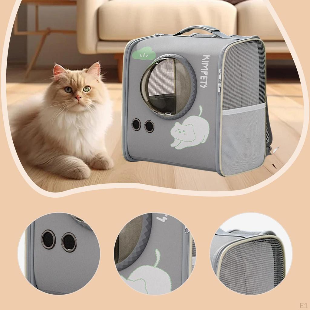 Backpack for Pets, Pet Carrier Bag, Double Shoulder Straps, Breathable, Spacious, Ideal Hiking,