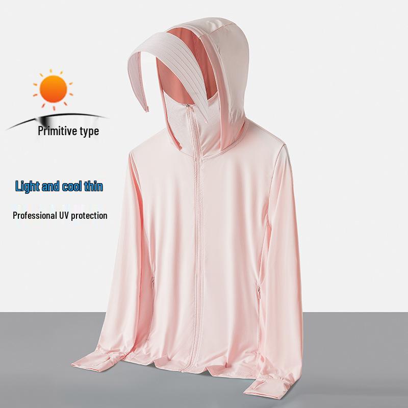 Unisex UPF50+ Sun Protection Jacket with Detachable Hat Brim for Cycling and Hiking