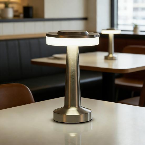 Cordless Metal Desk Lamp Adjustable Touch Control LED Table Lamp Portable Battery Powered Desk Light Bedroom Living Room Home Office Decor