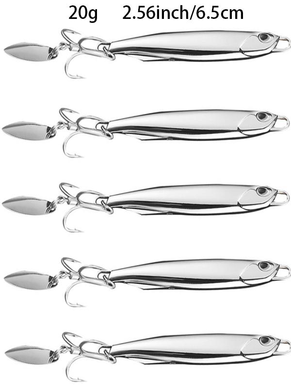5Pcs/Pack Electroplated Iron Plate Bait 15g 20g 30g Road Sub Bait Sea Fishing Fake Bait Rotating Sequin Mackerel Bait