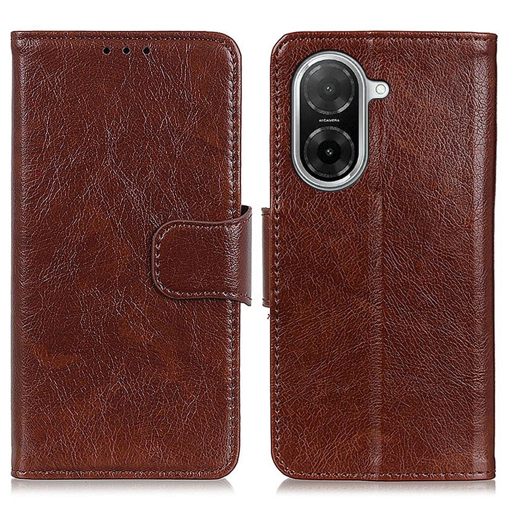 

Для Xiaomi Redmi A5 NFC (Європа) (173.45мм) Чохол Гаманець з Наппа Текстури Спилок Шкіри Чохол для Телефону Brown