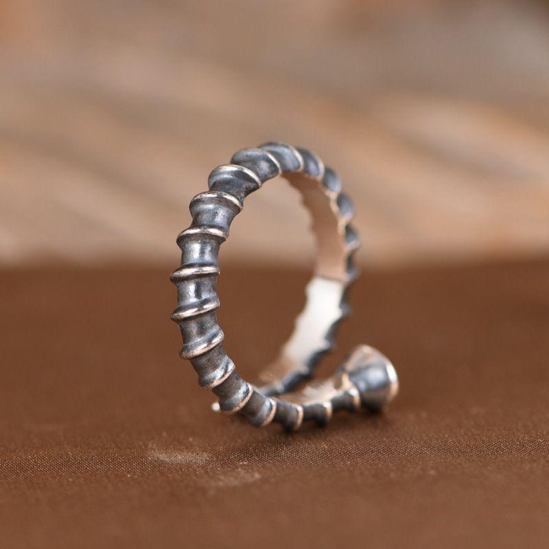 Screw Ring Retro Old Hipster Hip Hop Nail Opening Design Ring Ring Men's and Women's Jewelry