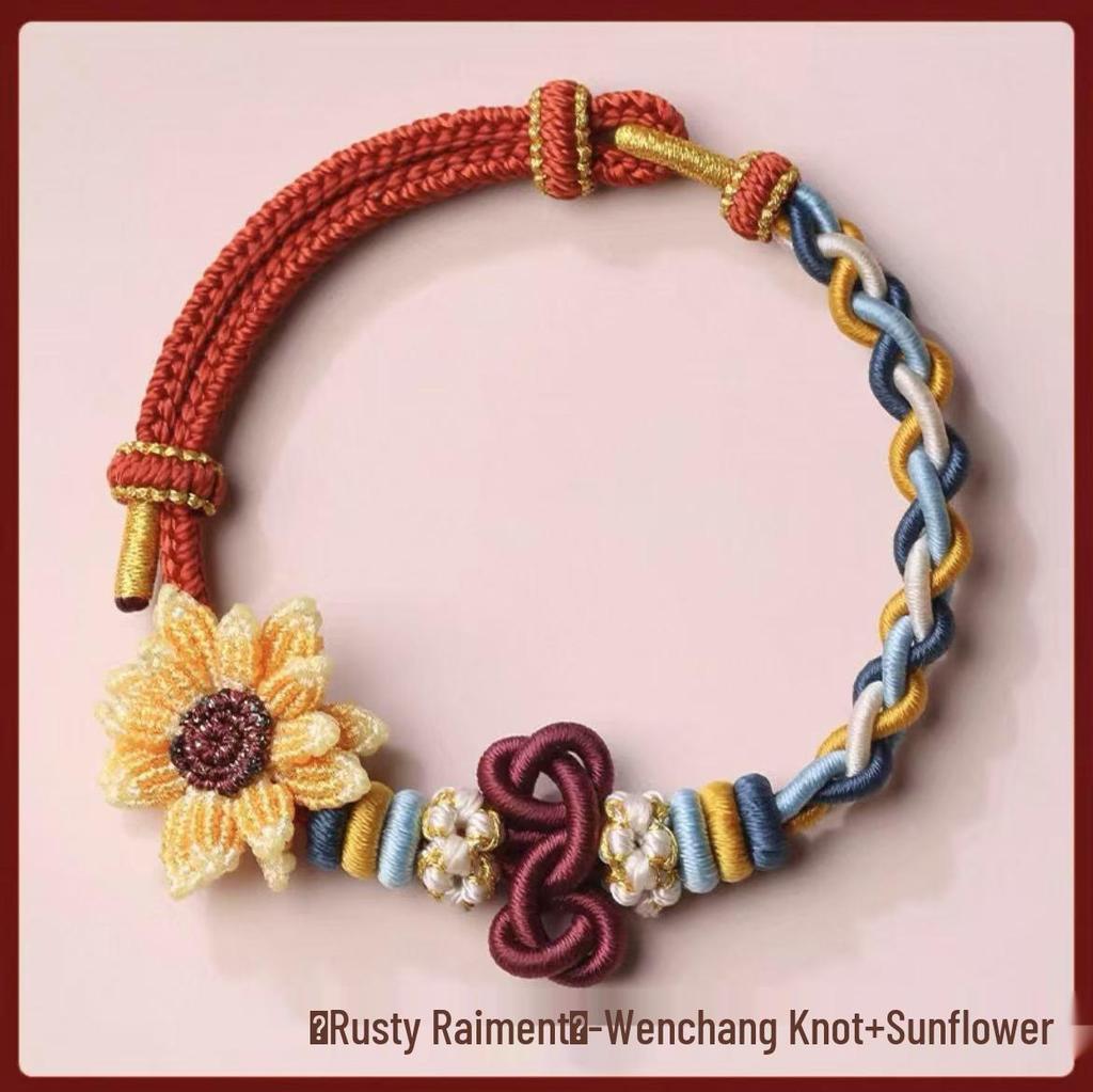 Pfirsichblüten Wenchang Knoten Handgefertigtes Armband - Drachenbootfest Geschenk