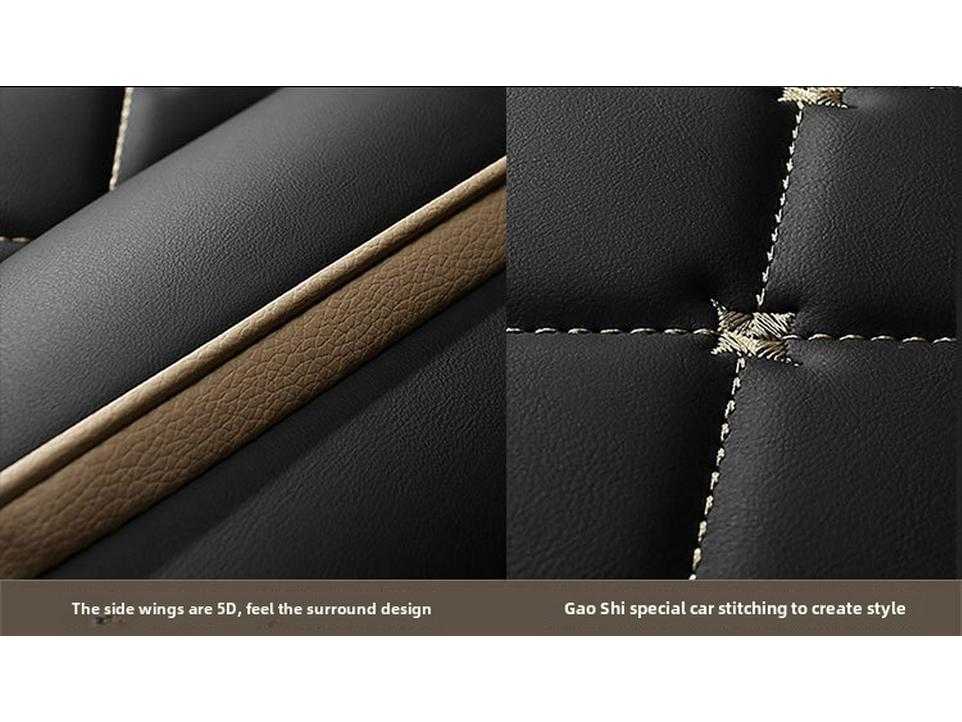 2022 Korona Uniwersalna Skórzana Poduszka na Fotel Samochodowy z Wzorem Diamentowym - Na Cały Rok, Pełne Pokrycie