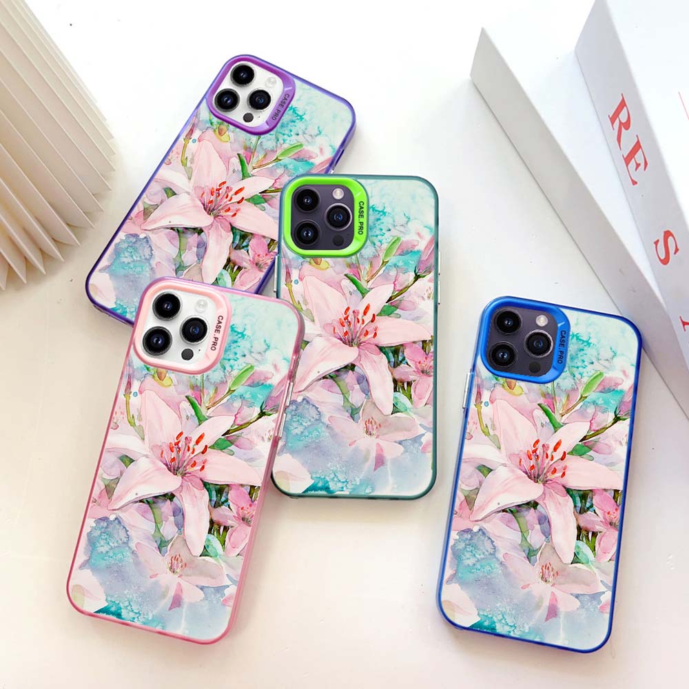 

N55 «Горячие цветы» растения фрукты мягкий чехол для телефона с каймой для Apple iPhone 15 14 13 Pro Max 11 12 XR XS Max 7 8 Plus твердая задняя крышка