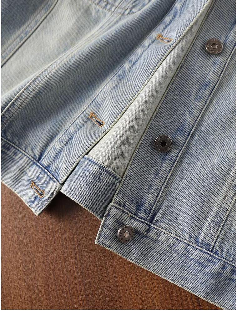 Women's Retro Distressed Long Sleeve Denim Jacket