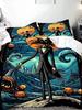 New Nightmare Before Christmas Duvet Cover with Pillow Cover Bed Set Jack and Sally 3D Skull Christmas Bedding Set Bedroom Decor