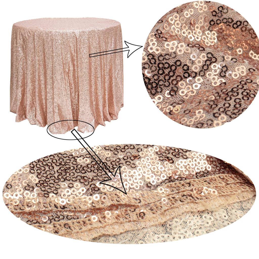 60cm Glitter Tablecloth  Sequin Round Table Cover Gold Table Cloth for Wedding Birthday Baby Shower Party Home Table Decoration
