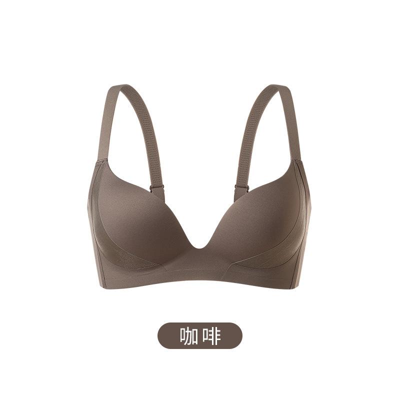 One cup, breathable, seamless, comfortable and small, gathered, anti-sagging, double breasts, no steel ring breasted bra